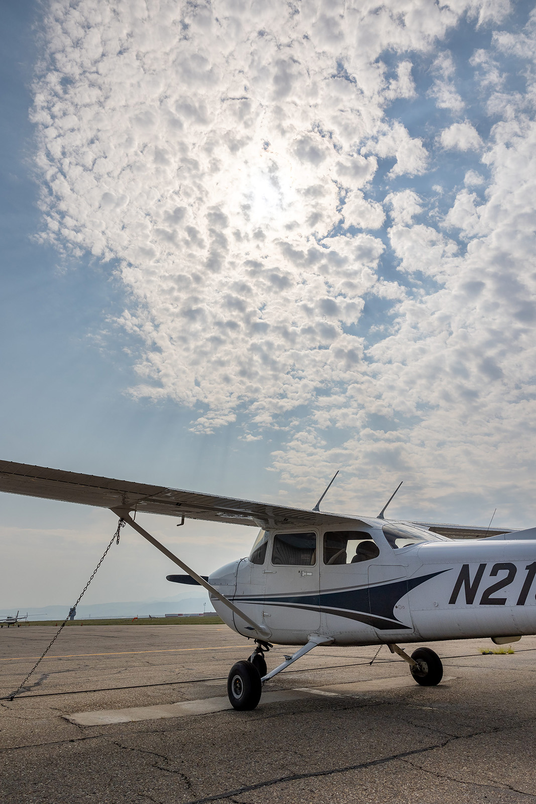 plane on the runway vertical